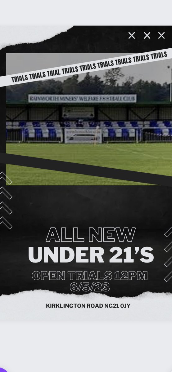 We are pleased to announce the formation of our new under 21’s
This is exciting news for the club as it sets solid foundations for the future and will create a pathway to 1st team football. We are inviting interested players to an open trial on the 6th may at 12pm