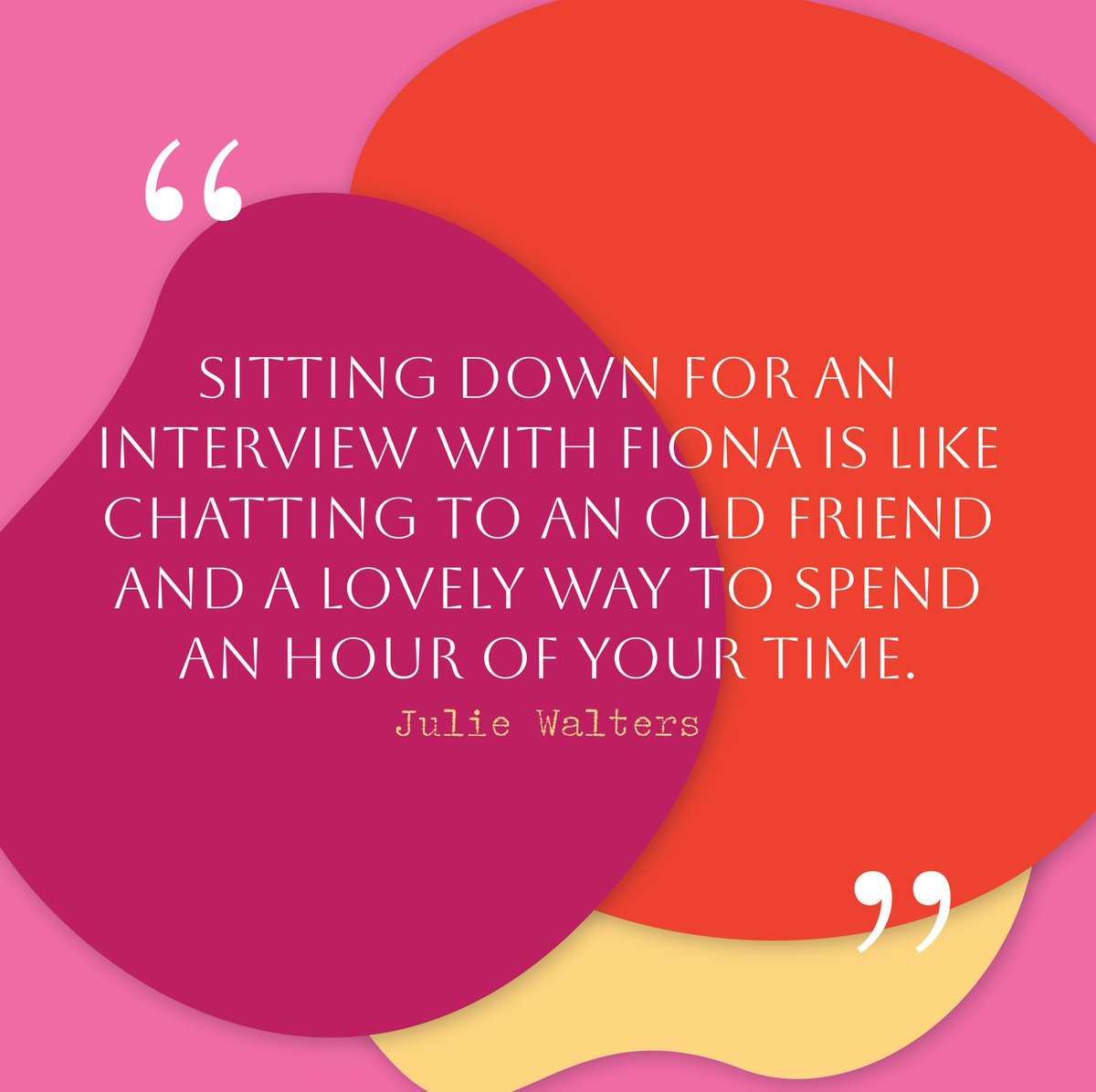 “Like chatting to an old friend”

Dame Julie Walters reflects on a previous interview with @fionalindsayco 🌟