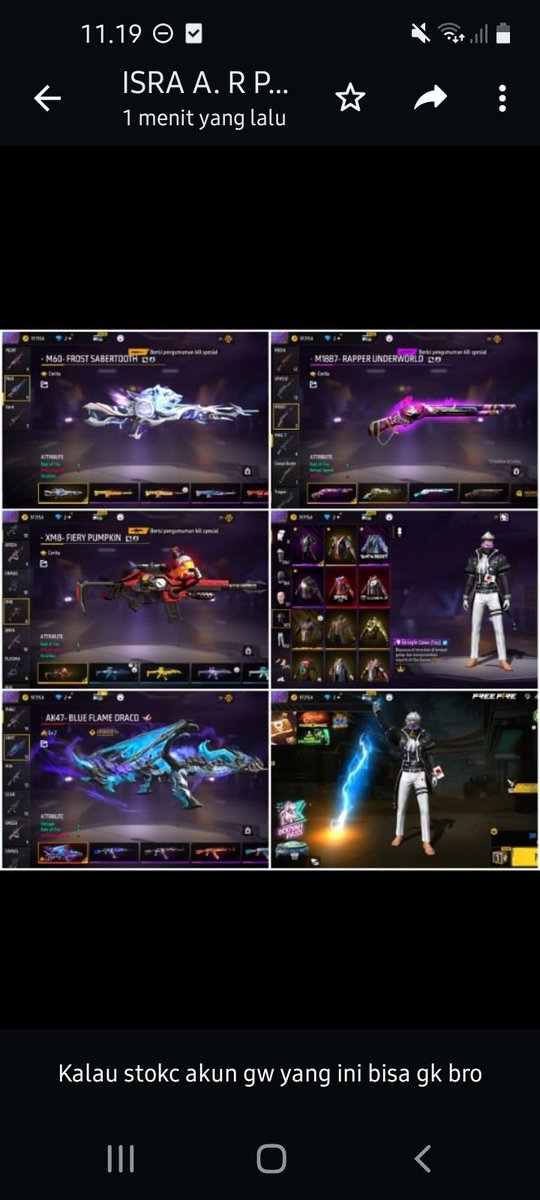vidovirall's tweet photo. mau punya akun yg ada skin sg2 nya
cek bio yaโฌ๏ธโฌ๏ธ
#akunff #akunffgratis #cekbio #akunffsultan #FreeFire #salamboyah https://t.co/3kqEf5Gvxz