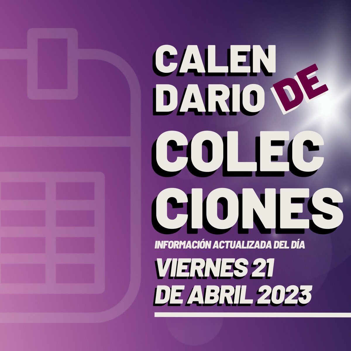 Colecc_Blog's tweet photo. Calendario de Colecciones actualizada del miércoles 19 de Abril 2023 Ver detalles en el Blog https://t.co/U9lVvjoqHq
.
.
.
.
.
.
#colecciónes #coleccionables #coleccionistas #coleccionistasargentinos. #Cronogramas #cronogramas #coleccionablesblog https://t.co/F7Tnd6Mhul