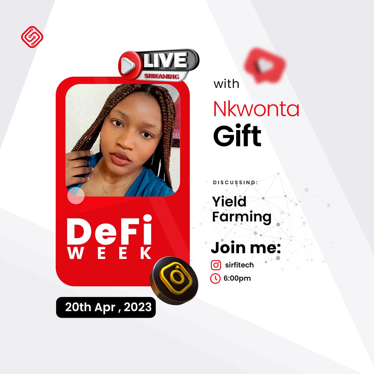 sirfitech's tweet photo. Hello, Fams😎

Still in the DeFi Week where you be enlightened about everything relating to Decentralized Finance (DeFi) with the Sirfitech team.

And the topic for today is Yield Farming In Crypto.

So, set a reminder by 6 pm to avoid missing this session.

#sirfitech #DeFiWeek https://t.co/RP8Flj1sNl