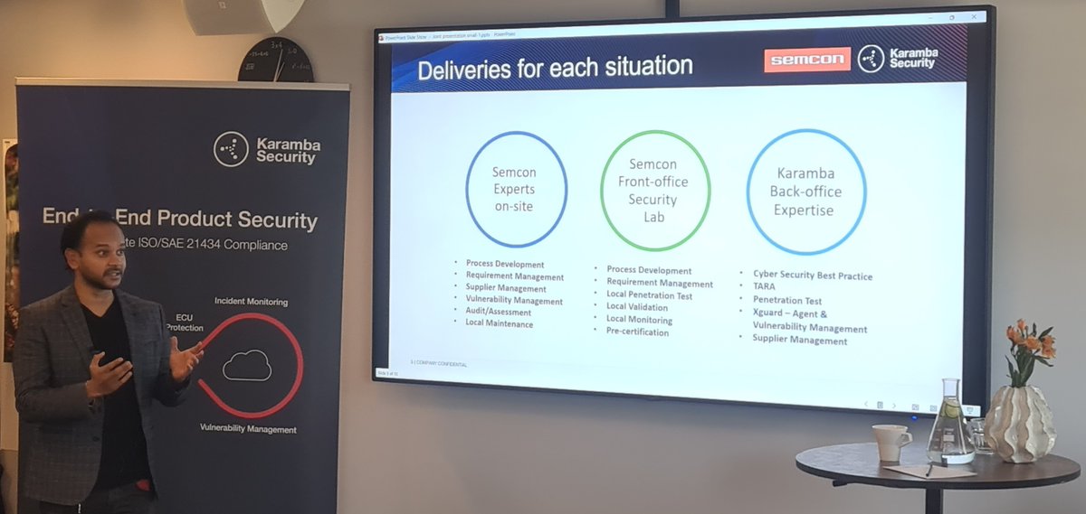 Great turn out when #Semcon together with partner <a href="/KarambaSecurity/">Karamba Security</a>  hosted a Lunch &amp; Learn event. The event adressed the most compelling cyber security issues of the Software-Defined Vehicle age with interesting speaches. #cybersecurity #karambasecurity 

Se översättning