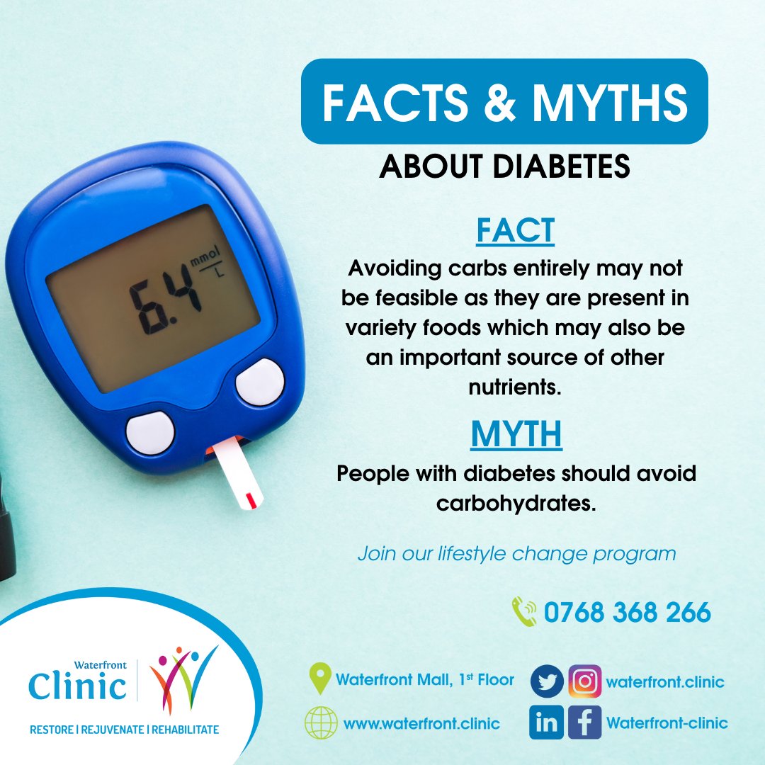 Balance is key to maintaining a health lifestyle. 
Our CDC authorised Lifestyle Coach can help you live a meaningful life without giving up on the things you love.
Join the program, let's burst those myths together.
#WaterfrontCares 
#DiabetesPrevention #LifestyleCoach