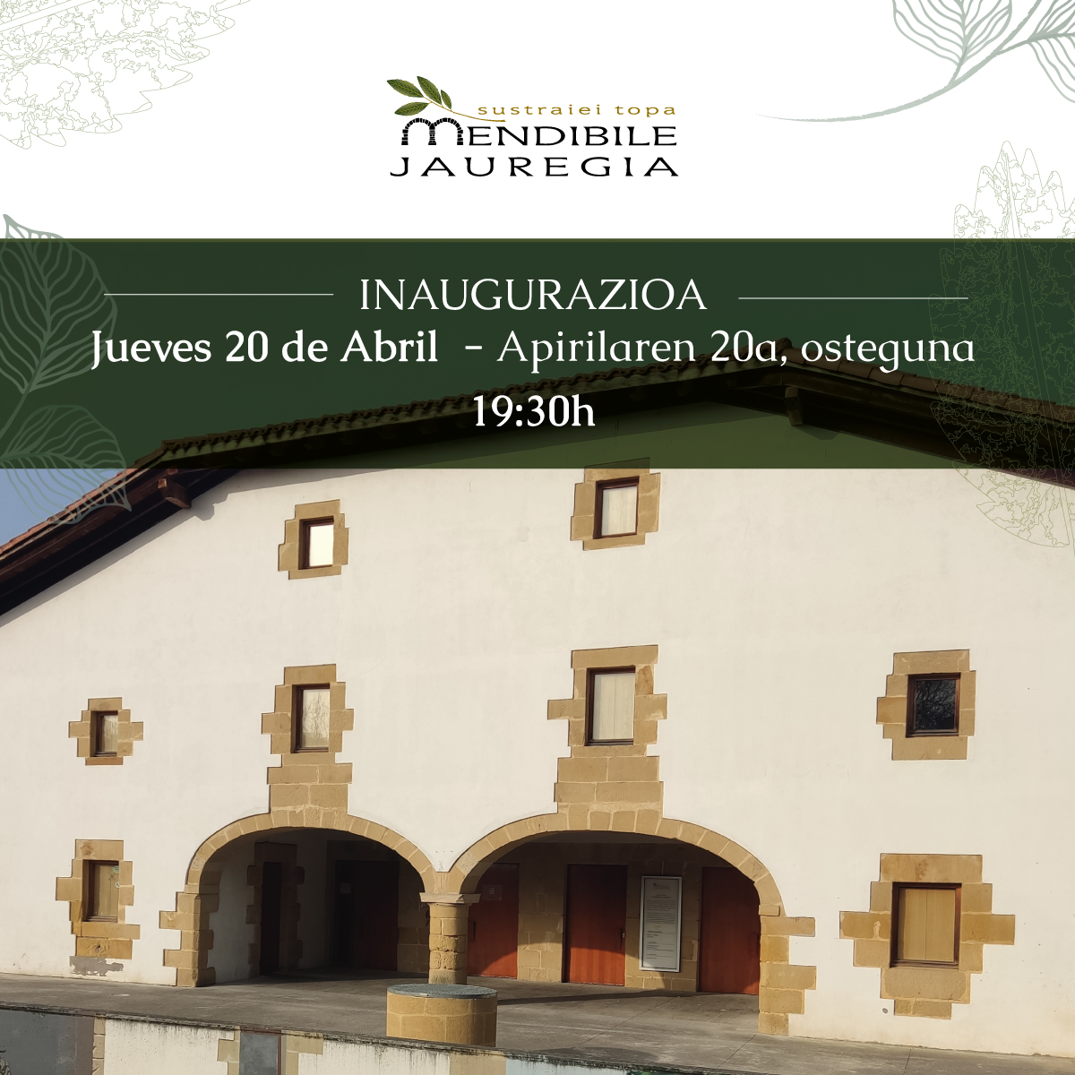 ¡T𝕖 𝕚𝕟𝕧𝕚𝕥𝕒𝕞𝕠𝕤 𝕒 𝕟𝕦𝕖𝕤𝕥𝕣𝕒 #𝕚𝕟𝕒𝕦𝕘𝕦𝕣𝕒𝕔𝕚ó𝕟❤🧡💛💚💙! No te pierdas este #evento en el que podrás disfrutar de los mejores #pintxos y la mejor #música en directo. 📌 A las 19:30h. 

¡𝗧𝗲 𝗲𝘀𝗽𝗲𝗿𝗮𝗺𝗼𝘀!
.
.
#MendibileJauregia #apertura #restaurante