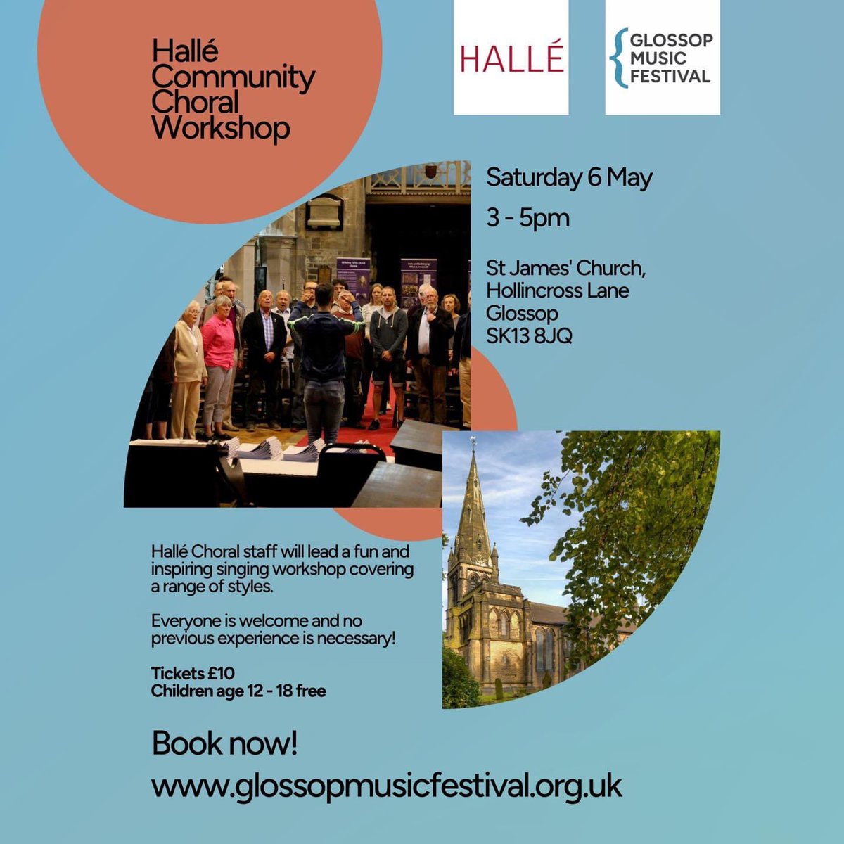 Don't miss our @the_halle Community
Choral Workshop on Sat 6 May!
Hallé Choral experts will cover a wide variety of music and no previous experience is necessary.

BOOK TICKETS: glossopmusicfestival.org.uk
#singingforfun #singingforhealth #glossop