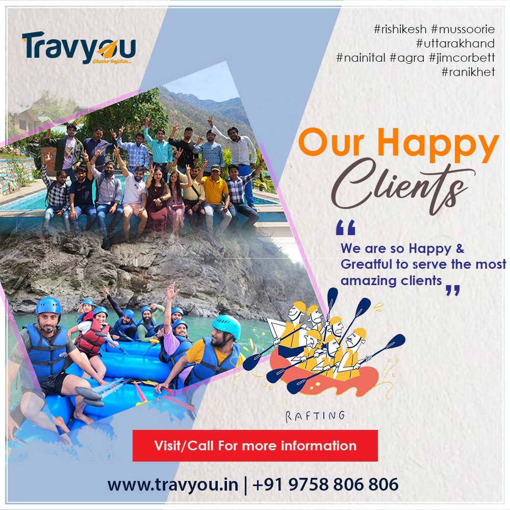 Travyou's tweet photo. Happy Guests 😀

#rishikesh  #adventure #adventuretravel #uttarakhand #rafting #happyfaces #travel #officetrip #grouptrips #rishikeshrafting #shivpuri https://t.co/NYESVPYC8r