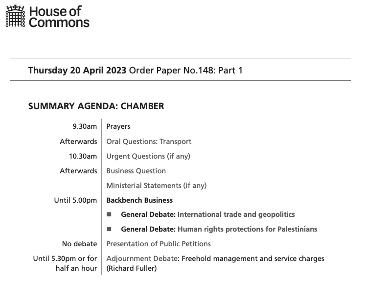The House of Commons sits from 9.30am today.
 
Find out what’s on in the House of Commons today in the #OrderPaper: commonsbusiness.parliament.uk/Document/78403…
 
Follow the Chamber in real time: now.parliament.uk