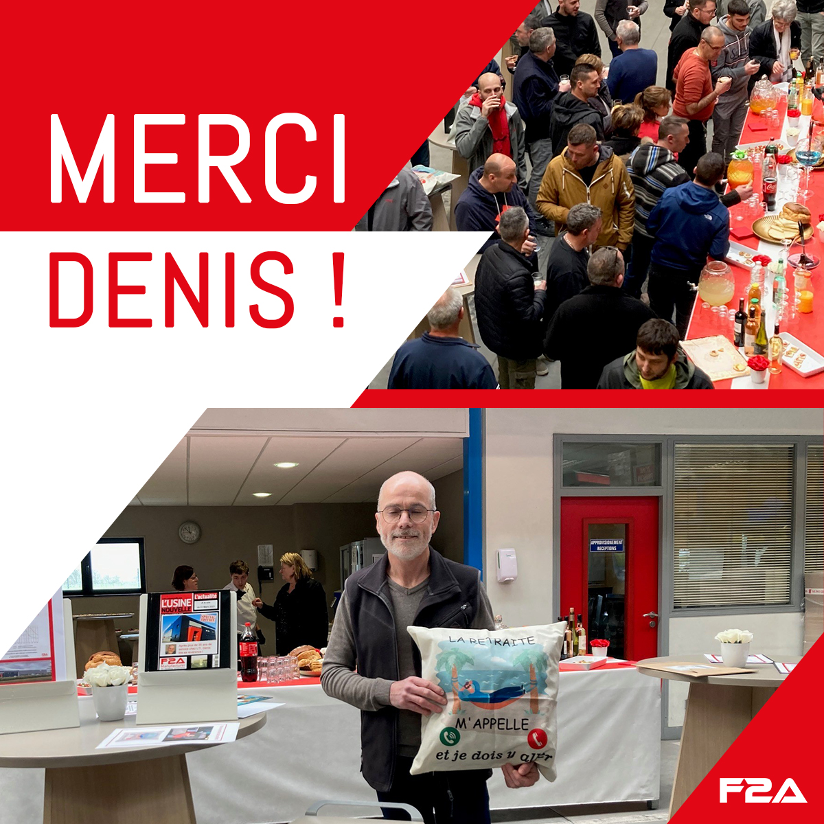 [𝗙𝗜𝗘𝗥𝗦 𝗗𝗘 𝗡𝗢𝗦 𝗦𝗔𝗟𝗔𝗥𝗜𝗘́𝗦] 😍 
Le 31 mars dernier sur notre site de St-Ouen-sur-Iton, nous avons sifflé la fin du match pour notre collègue Denis.
Un départ à la retraite marqué par beaucoup de souvenirs et d'émotions.
👉 vu.fr/OdIE
#F2A #merci