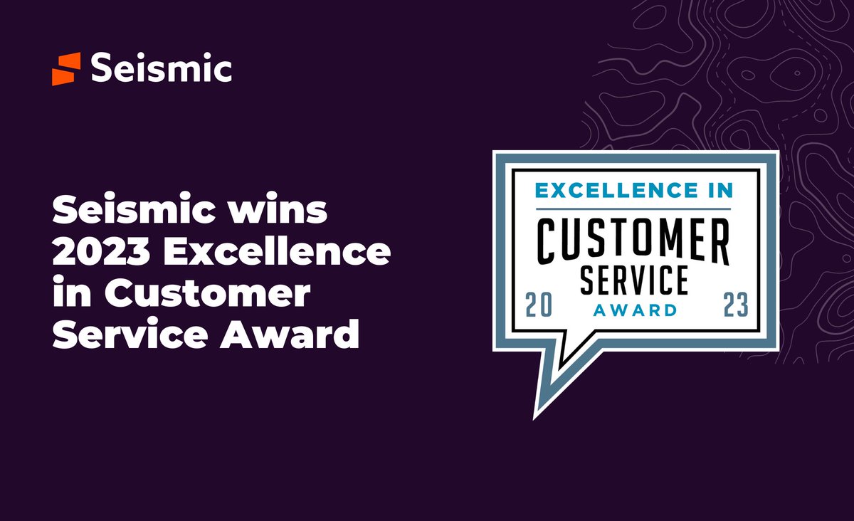 aj85mclarty's tweet photo. The Excellence in #CustomerService Awards named Seismic's Enablement Maturity Growth Plans the winner for "Transformation of the Year." 🎉

Visit Seismic's Blog to learn more about our award-winning #enablement maturity growth framework: https://t.co/iPqrSV2M7N https://t.co/Up6EU9hdYs