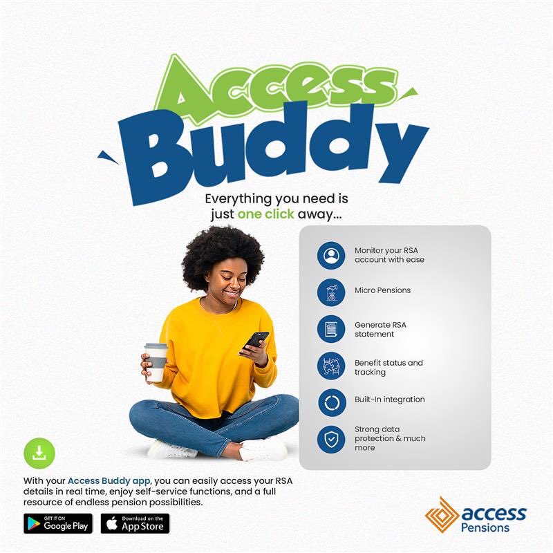 accesspensions's tweet photo. With your #Accessbuddy you can get information on your RSA at one click
#Accessbuddy now available on iOS and Google Play store📱
#accesspensions #futureshaping #pensions https://t.co/cNh3Vz9ozN