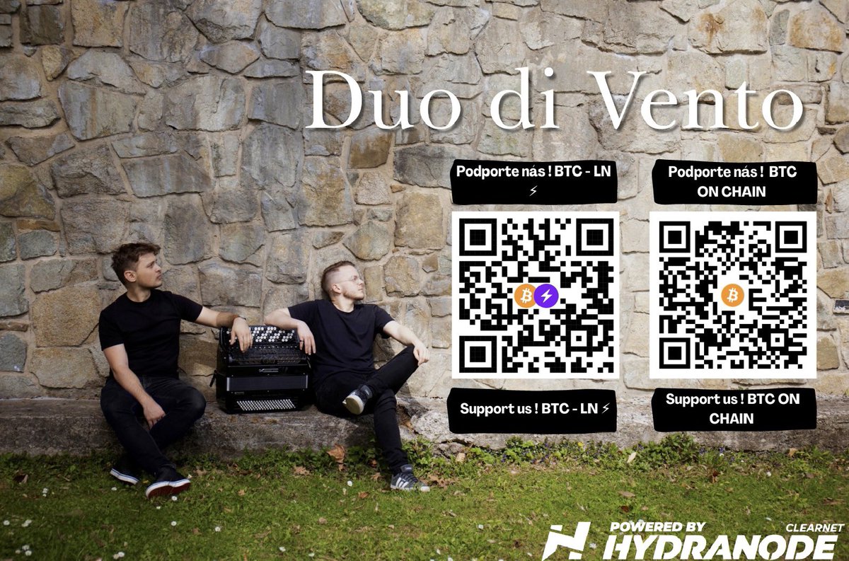 MarekMikac's tweet photo. The first classical music duo to accept #bitcoin lightning and on chain payments! 
You are warmly welcome at our concerts! 
Thank you for retweet! 
#LightningNetwork #hydranode https://t.co/zDvRP0xWuc