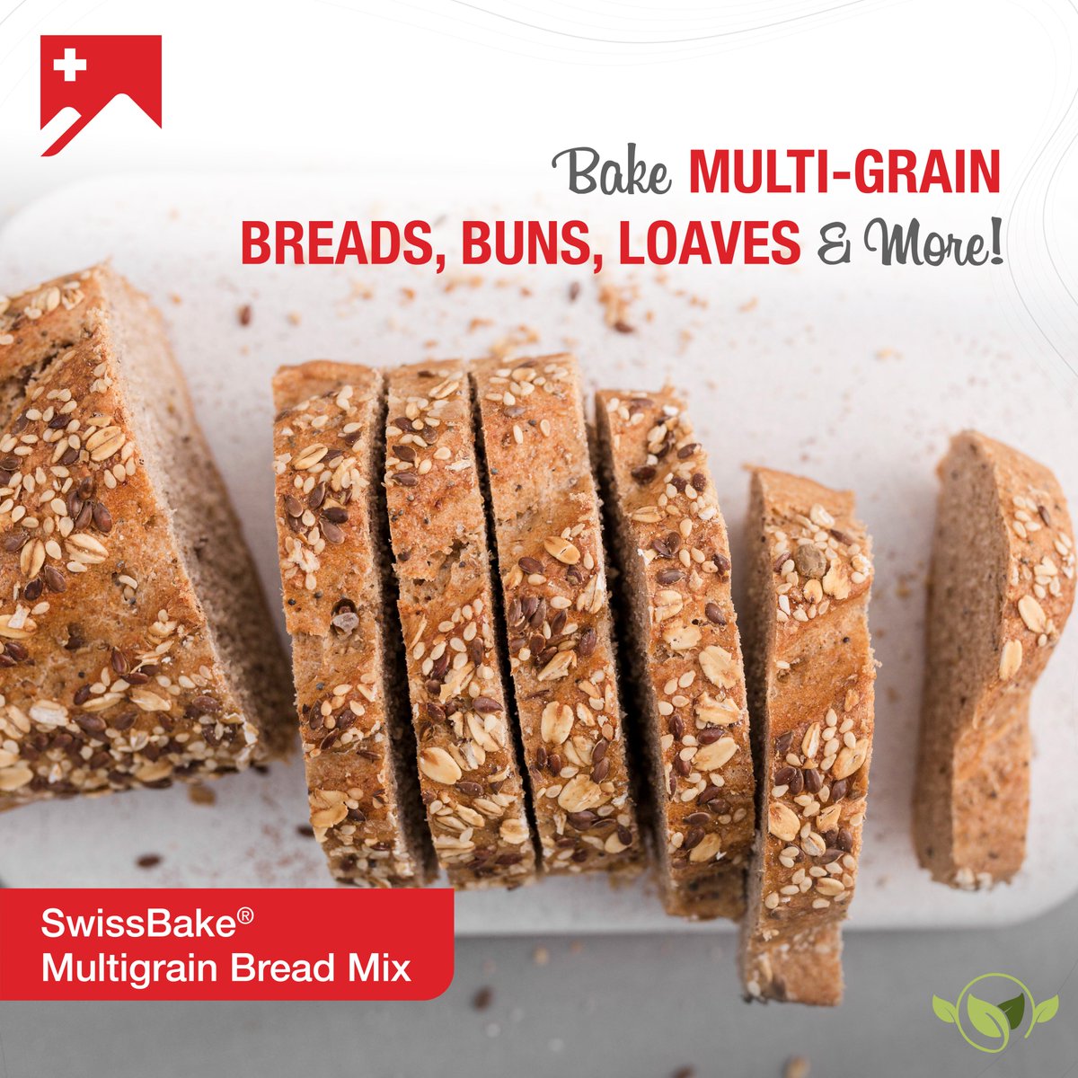 With a blend of 7 wholegrains & seeds, this #HealthyBread mix is enriched with natural sourdough powder for added goodness.

#BakeRight & #BakeHealthy with SwissBake®💯

Visit👉 swissbake.in/product/multig…