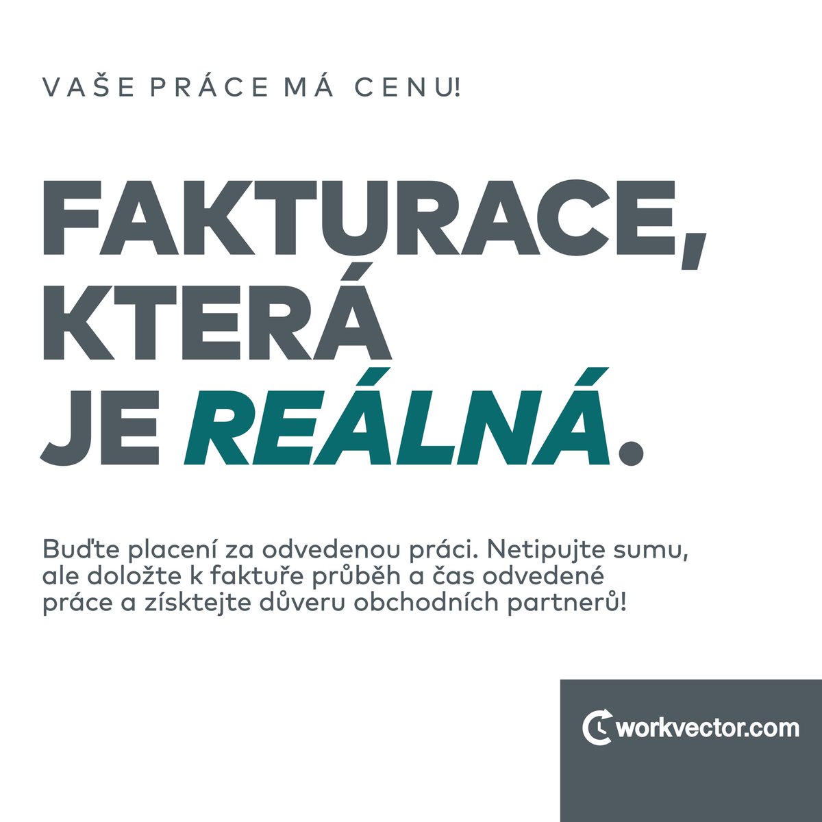 WorkvectorC's tweet photo. Na konci měsíce může být těžké si spočítat kolik na fakturu vlastně napsat, zda je cena za odvedenou práci vůbec reálná.

Dělejte to jinak a na pár kliknutí fakturujte REÁLNÉ ČÁSTKY za odvedenou práci, díky výkazu. Nastavte si datum, členy projektu a za pár máte fakturu. 

#fa https://t.co/XmjImKTidj