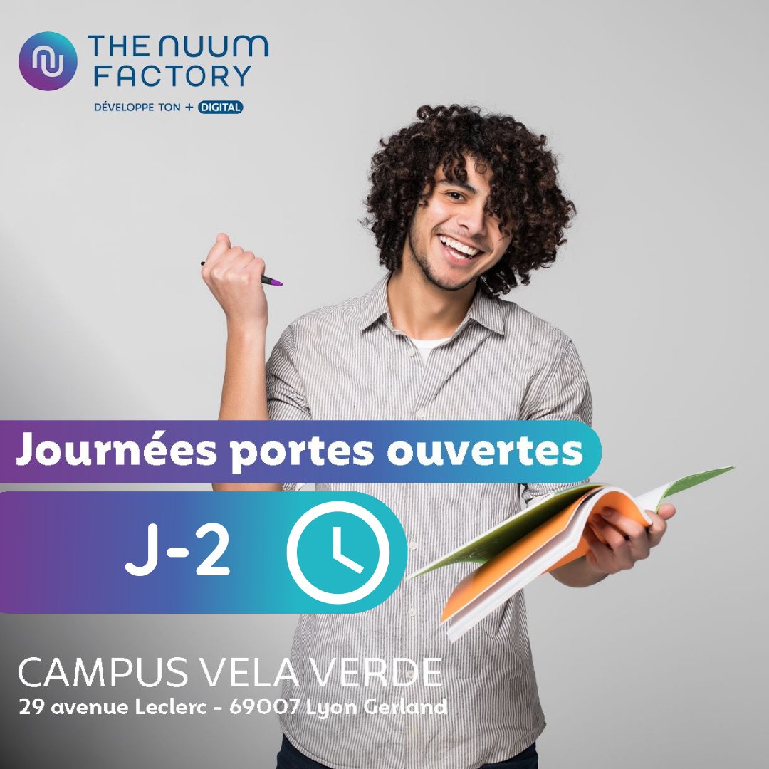 J-2 avant la JPO ! RDV samedi 10h-15h :
✅ 11h-12h : Atelier Match n' Work : identifiez l'impact de votre CV sur les recruteurs, pour un match à 100%  entre votre profil et nos offres d'#alternance
✅ 14h-15h : Présentation des métiers du #numérique  du dispositif d'#alternance