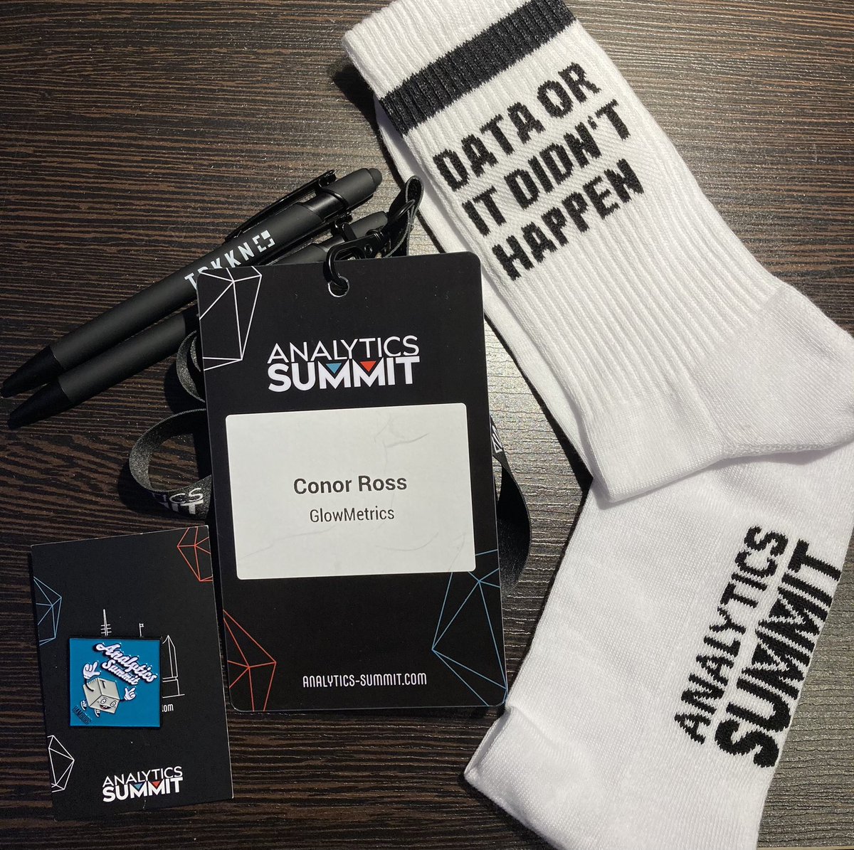 glowmetrics's tweet photo. SWAG. That’s it, that’s the tweet. #AnalyticsSummit #GlowOnTour https://t.co/belgoUbkSj
