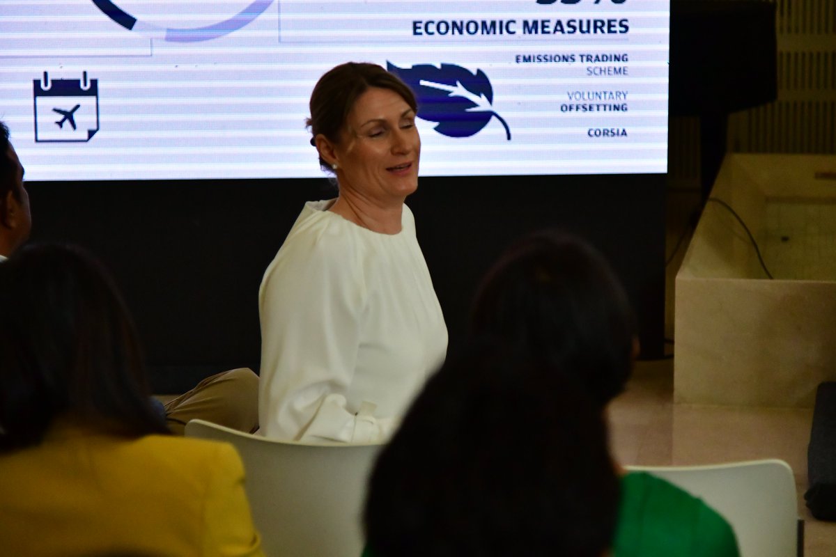FinlandinIndia's tweet photo. Adding to the sustainability narrative from th perspective of the aviation industry was @AnnaSotaniemi , Senior Manager, Government and Institutional Relations @Finnair . Colleagues Eveliina Huurre, SVP-Sustainability and Sakari Romu, GM India for Finnair, also shared their views https://t.co/m6st7cNDhW