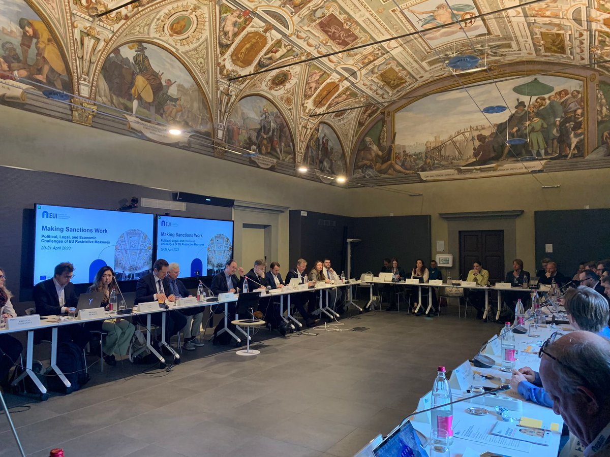 Kicking off the topical <a href="/EUI_EU/">European University Institute</a> <a href="/STGEUI/">School of Transnational Governance</a> executive training seminar on Making Sanctions Work: Political, Legal and Economic Challenges of EU Restrictive Measures with a fantastic group of practitioners (in our humble Palazzo Buontalenti premises…)