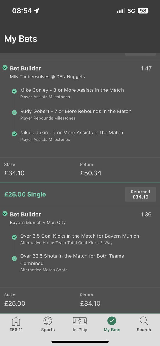 Savvvo7's tweet photo. 🚨Bet 1 &amp; 2 of the roller both win with ease. 

Bet 3 tonight.🔥

#GamblingTwitter https://t.co/Og3ibK2qVb
