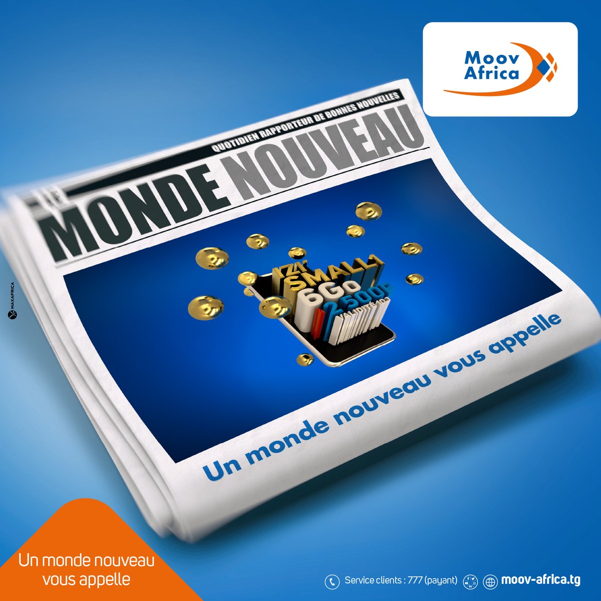 moovafricatg's tweet photo. 📰ACTUALITE du MONDE NOUVEAU !📰

Vos forfaits de la gamme Intense prennent du volume !

Les bonnes nouvelles se succèderont toute cette journée ! Un seul code pour tout découvrir : *400#

#Data #NouveauxVolumes #MoovAfricaTogo https://t.co/l0sRjQ93Os