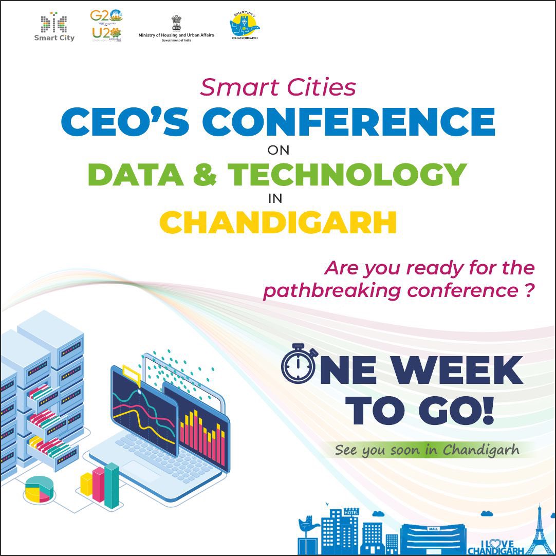 ChandigarhSmart's tweet photo. The 2- day Smart Cities CEOs Conference aims to strengthen the cities through Data and Technology to be held in Chandigarh on April 27 and 28, 2023. 

#ChandigarhSmartCity #ICCCChandigarh #SmartCityChandigarh 
#SmartCitiesMission #CEOsConference #ICCC 

@MCChandigarh @PIBChandigarh @CBC_Chandigarh