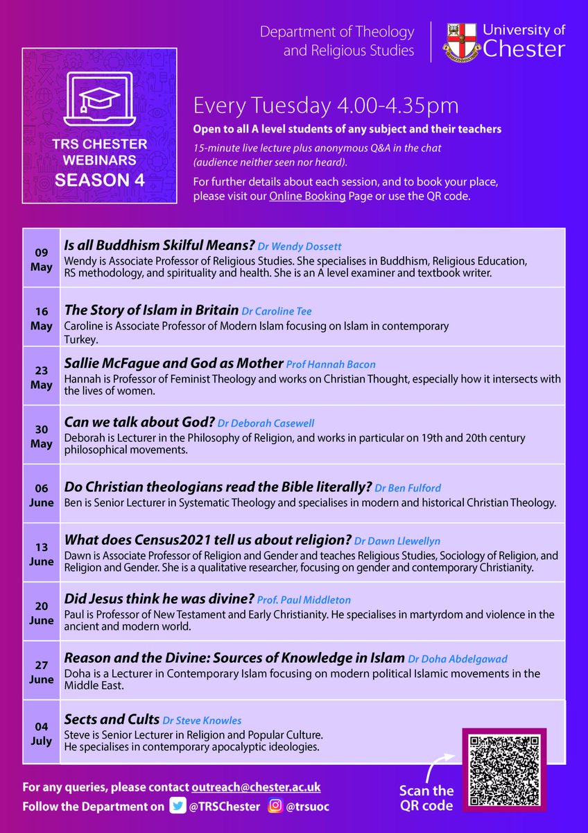 Wendy Dossett 💙 (@wedossett) on Twitter photo We've @TRSChester announced the programme for Season Four of our FREE, ONLINE #AlevelRSWebinars!
<a href="/TeamRE_UK/">TeamRE</a> <a href="/NATREupdate/">NATRE</a> @reonline_tweets <a href="/WJEC_RS/">Religious Studies</a> @EdexcelRS <a href="/OCR_RS/">OCR Religious Studies</a> <a href="/AQA/">AQA</a> Register to receive links here:
eventbrite.com/cc/theology-an… We've @TRSChester announced the programme for Season Four of our FREE, ONLINE #AlevelRSWebinars!
<a href="/TeamRE_UK/">TeamRE</a> <a href="/NATREupdate/">NATRE</a> @reonline_tweets <a href="/WJEC_RS/">Religious Studies</a> @EdexcelRS <a href="/OCR_RS/">OCR Religious Studies</a> <a href="/AQA/">AQA</a> Register to receive links here:
eventbrite.com/cc/theology-an…