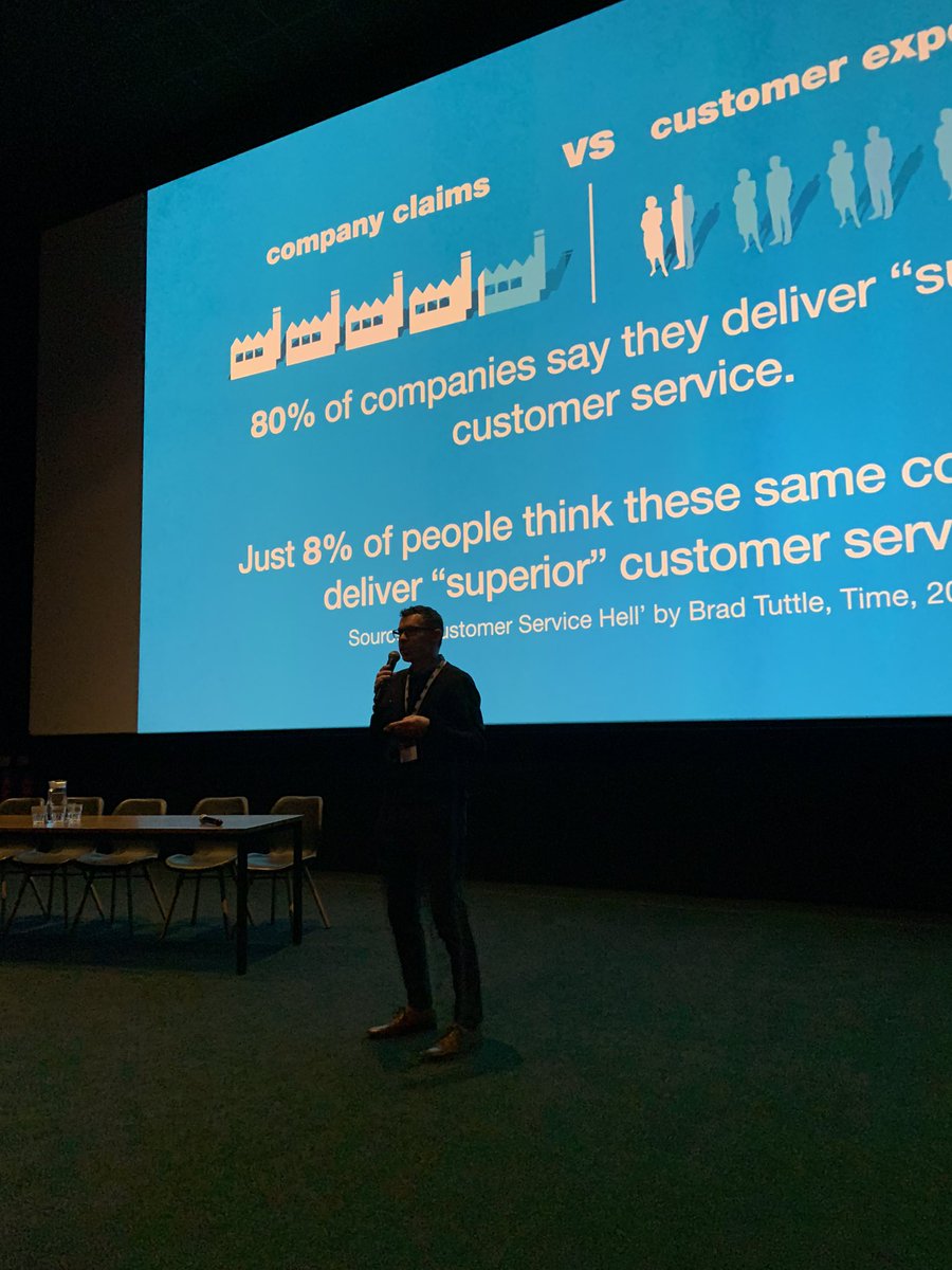 First up @GrahamHillCX talking on the importance of #CX & how you make your customers feel. 80% of companies say they deliver a “superior” service, while just 8% of customers think the same! What would yours say? #BIGBuzzOx