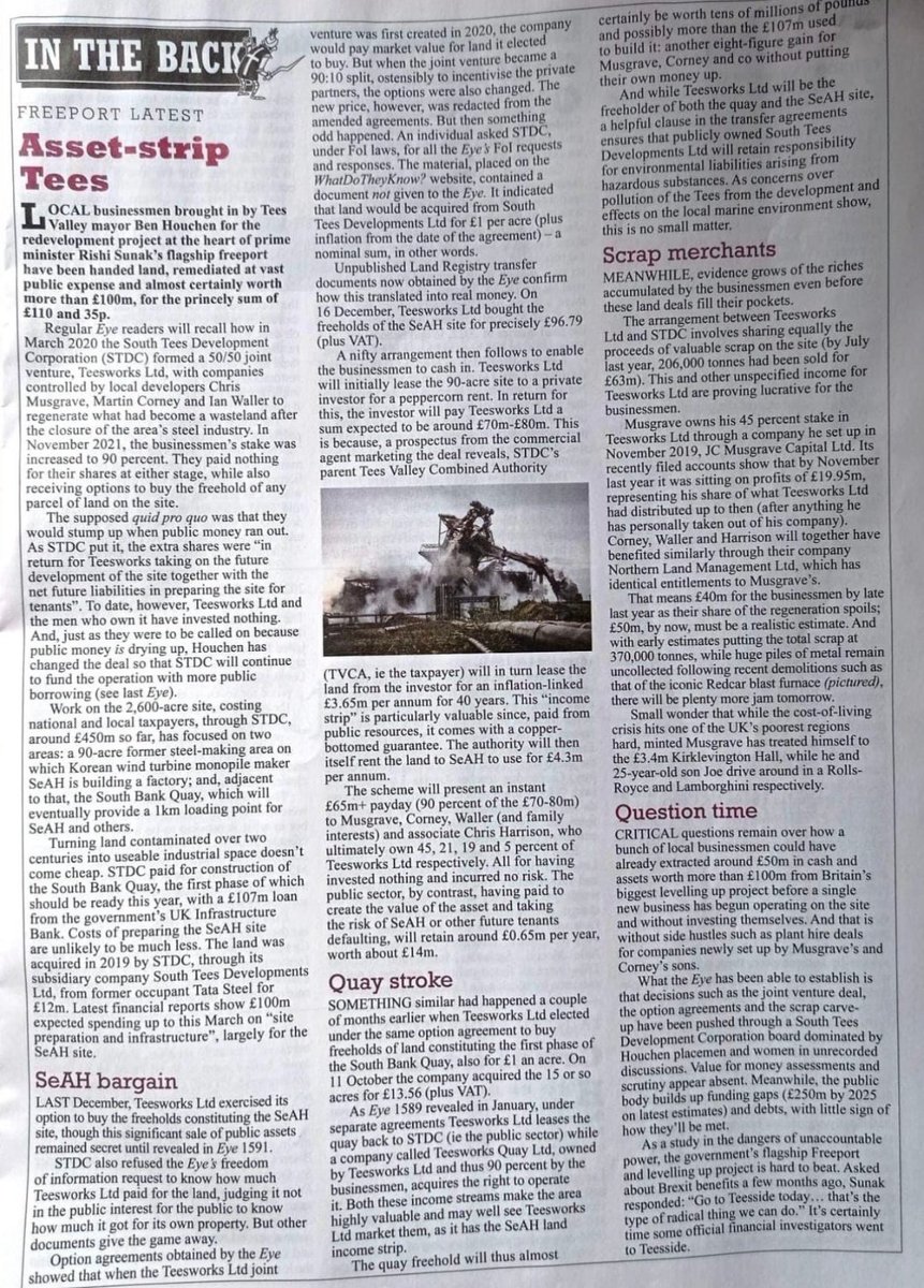 Will Black ๐๐ (@willblackwriter) on Twitter photo Tory <a href="/BenHouchen/">Ben Houchen</a> is blocking everyone who tweets this article from <a href="/PrivateEyeNews/">Private Eye Magazine</a> - as though he imagines covering his eyes will make it vanish.
Why though isn't <a href="/BBCNews/">BBC News (UK)</a>, the <a href="/DailyMailUK/">Mail+</a> covering it? Do they share the same political stance? Tory <a href="/BenHouchen/">Ben Houchen</a> is blocking everyone who tweets this article from <a href="/PrivateEyeNews/">Private Eye Magazine</a> - as though he imagines covering his eyes will make it vanish.
Why though isn't <a href="/BBCNews/">BBC News (UK)</a>, the <a href="/DailyMailUK/">Mail+</a> covering it? Do they share the same political stance?
