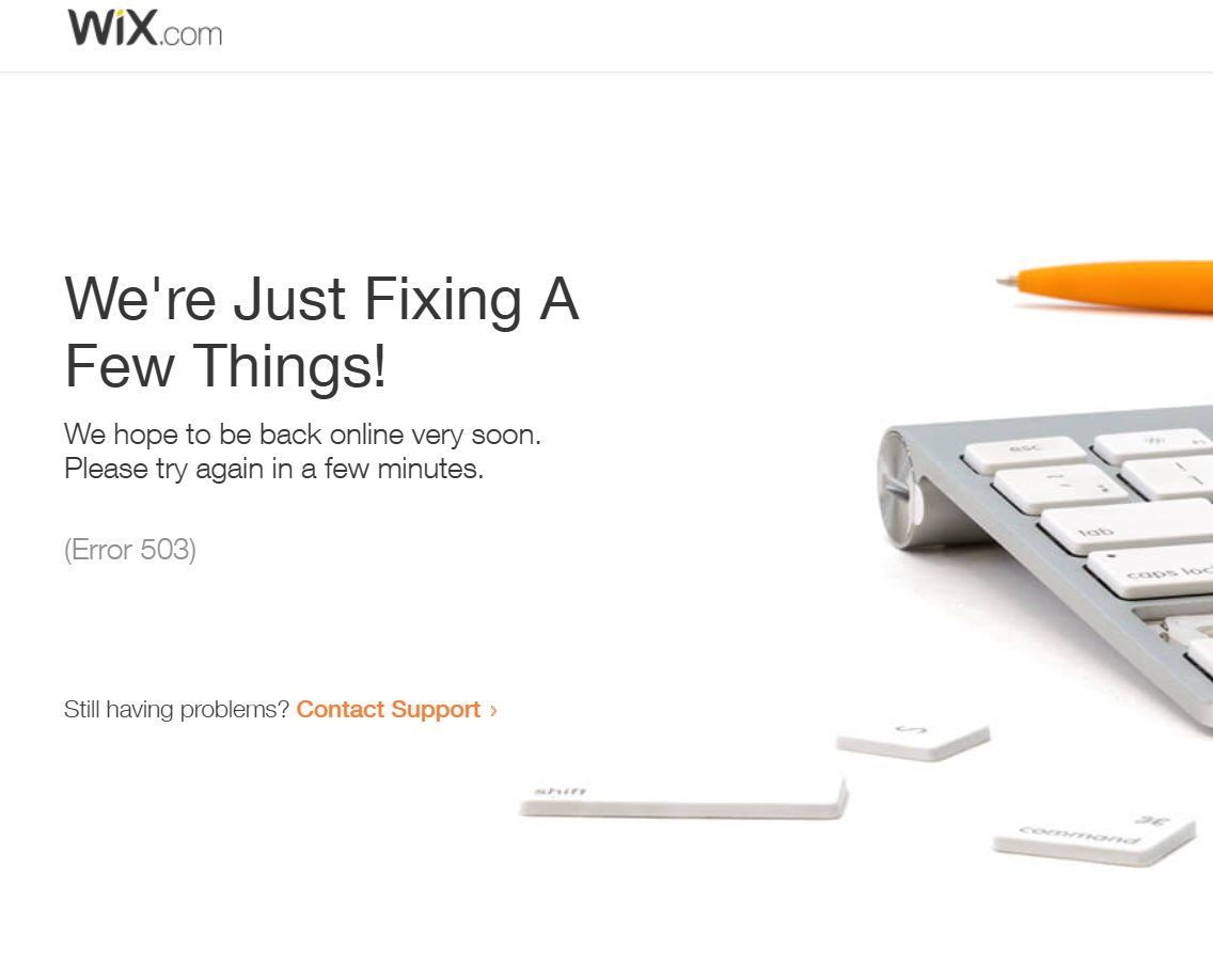 socialpathZA's tweet photo. We see gremlins at play #WixDown #DesignerNightmare @WixPartners 😭 https://t.co/Ihm6OJQX3E
