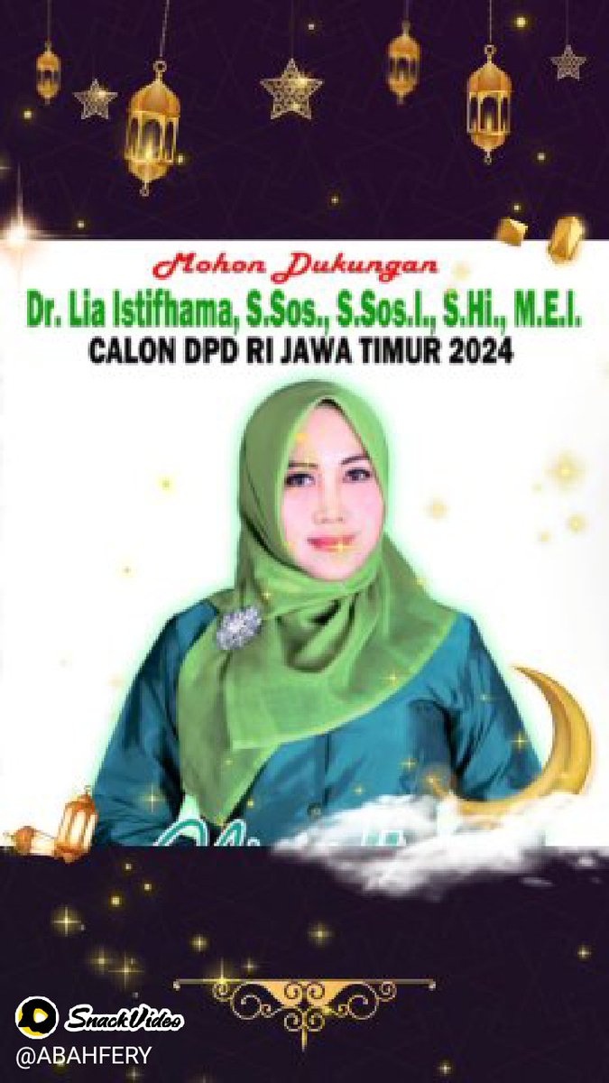 FeryFrais's tweet photo. Wow, di sini ada video yang sangat menarik!
Lia Istifhama calon DPD RI JAWA TIMUR 14
https://t.co/qccQdZcU4o https://t.co/EG1cMlOz0u