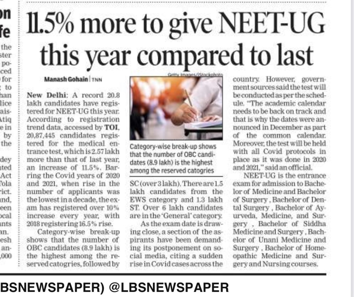 manashTOI's tweet photo. The biggest #NEETUG2023 so far, a @timesofindia report 👇
https://t.co/6hldSJrYej https://t.co/ft7sYN98Iz