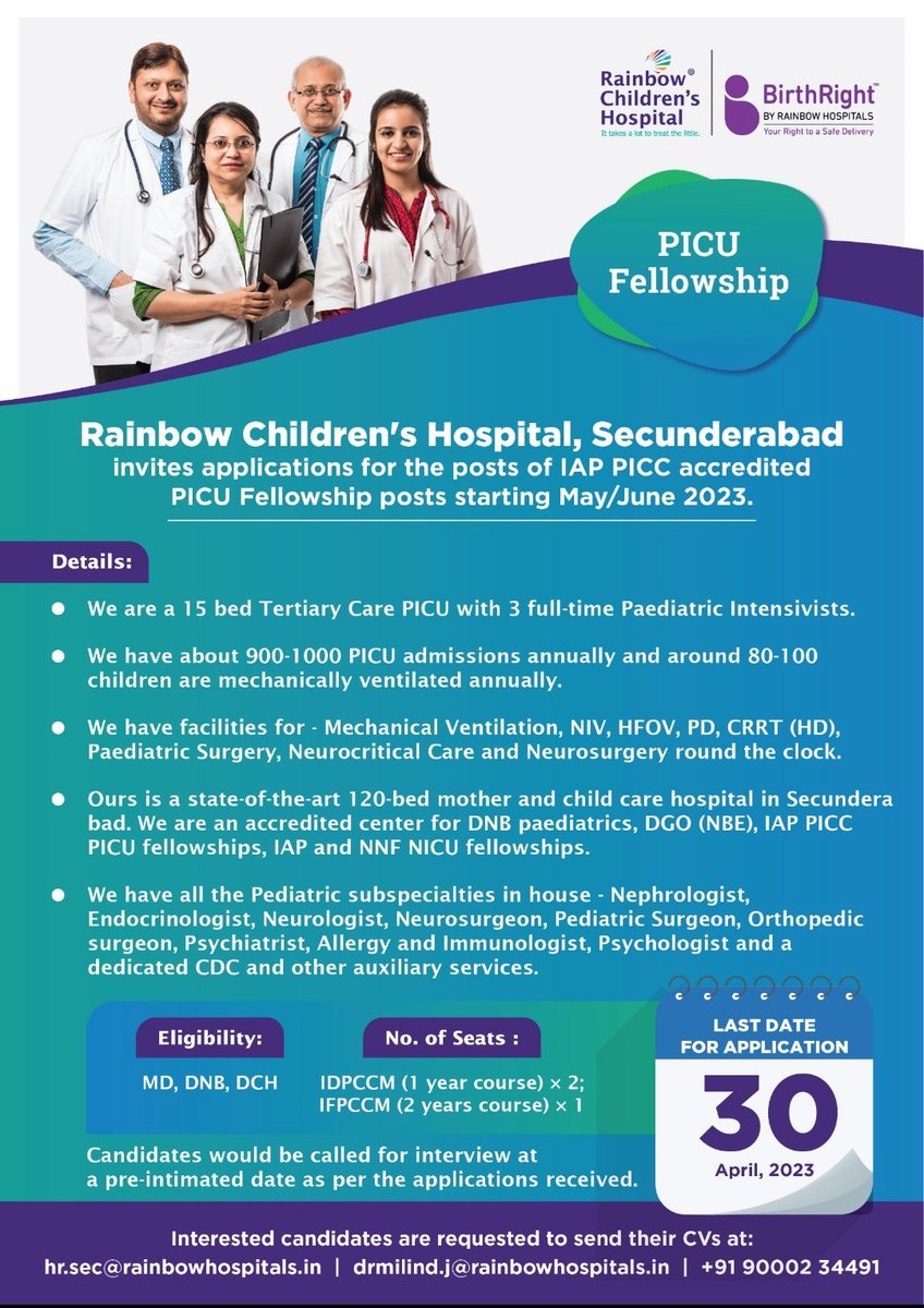 dr_milind29's tweet photo. #PedsICU #Fellowship 

Please refer and share.

@WFPICCS @RCHPicuBanjara @RCH_India @RchPicu @OpenPicu https://t.co/PFuIUocjAV
