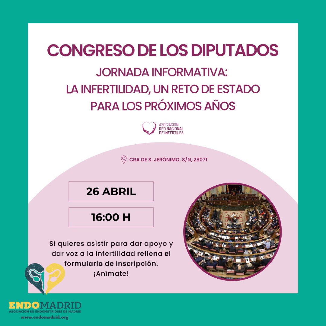 La asociación red nacional de infértiles ha organizado una jornada informativa en el congreso de los diputados .
Si quieres asistir como público y apoyarnos puedes hacerlo rellenando el siguiente enlace 👉
redinfertiles.com/formulario-jor…