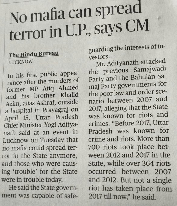 For once he’s right that how can any mafia greater than the UP Mafia #YogiGovt ever flourish in the state there?  

Can anyone dare, beat CM Yogi Adityanath at the game he excels in?
