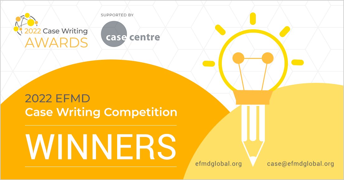 🏆 We are pleased to announce the winners of the 2022 edition of the #EFMDCase Writing Competition! 🎉

Thank you for the support of <a href="/TheCaseCentre/">The Case Centre</a> and our sponsors for encouraging impactful case writing and teaching. 👏

See our winners 👉 blog.efmdglobal.org/2023/04/20/the…