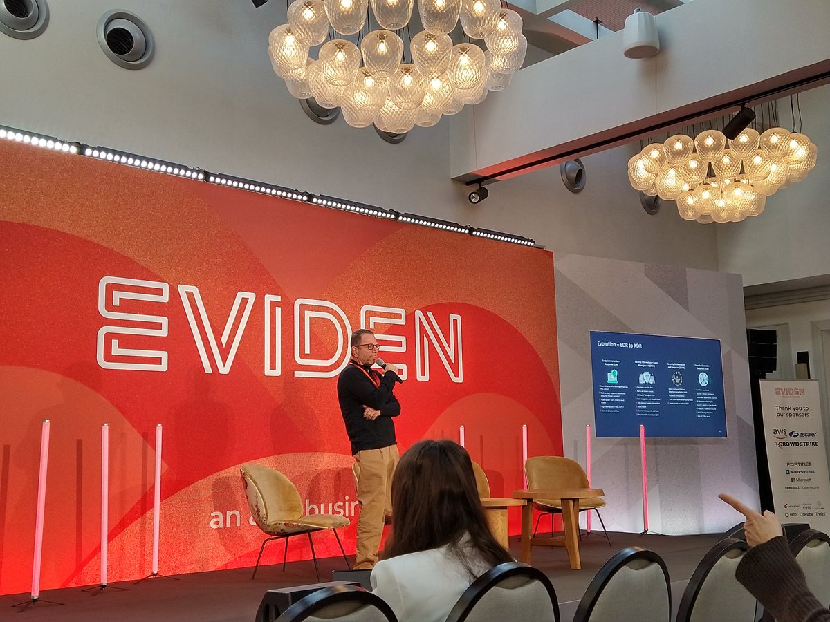 Great presentation from <a href="/AWSSecurityInfo/">AWS Security</a> our partner at #EvidenSecuritySummit2023 on MDR/XDR "whatever you call it, the most important is that data is coming from anywhere in different format from different sources" <a href="/gmeshell/">gary MESHELL</a>