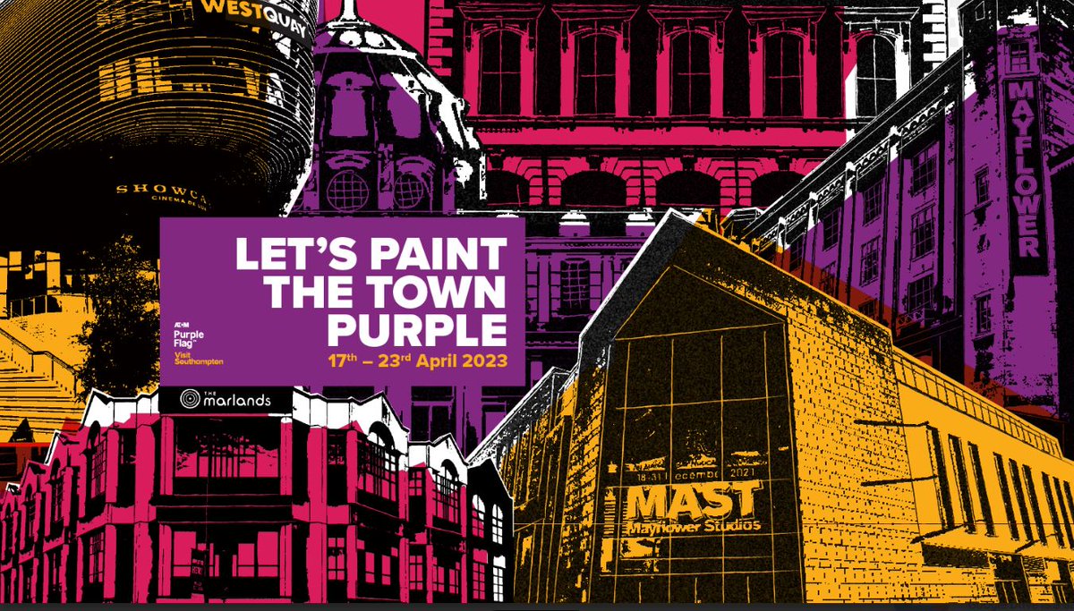 We're delighted to work closely with <a href="/Go_Southampton/">GO! Southampton</a> to enhance the city-centre experience. The latest example? One of our talented #GraphicDesign students created fantastic assets for their Purple Flag Accreditation celebration!

📖 ow.ly/3hSq50NN2ZG
<a href="/SolentCreatives/">Solent Creatives</a>