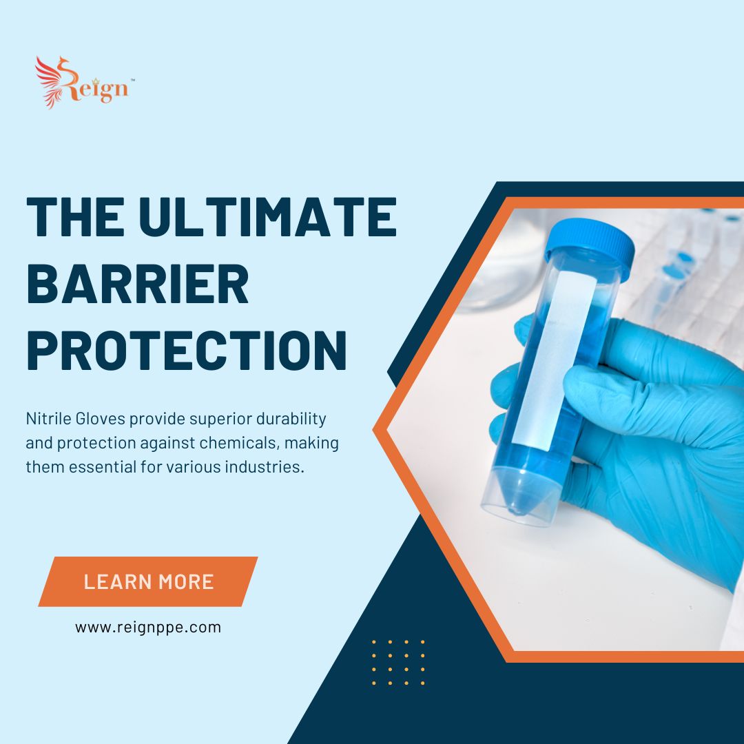 When protecting your hands, Nitrile Gloves offer superior durability and chemical resistance. 

Reign Nitrile Gloves’ puncture-resistant properties provide reliable protection against potential hazards. 

Learn More at reignppe.com

#NitrileGloves #SafetyEquipment