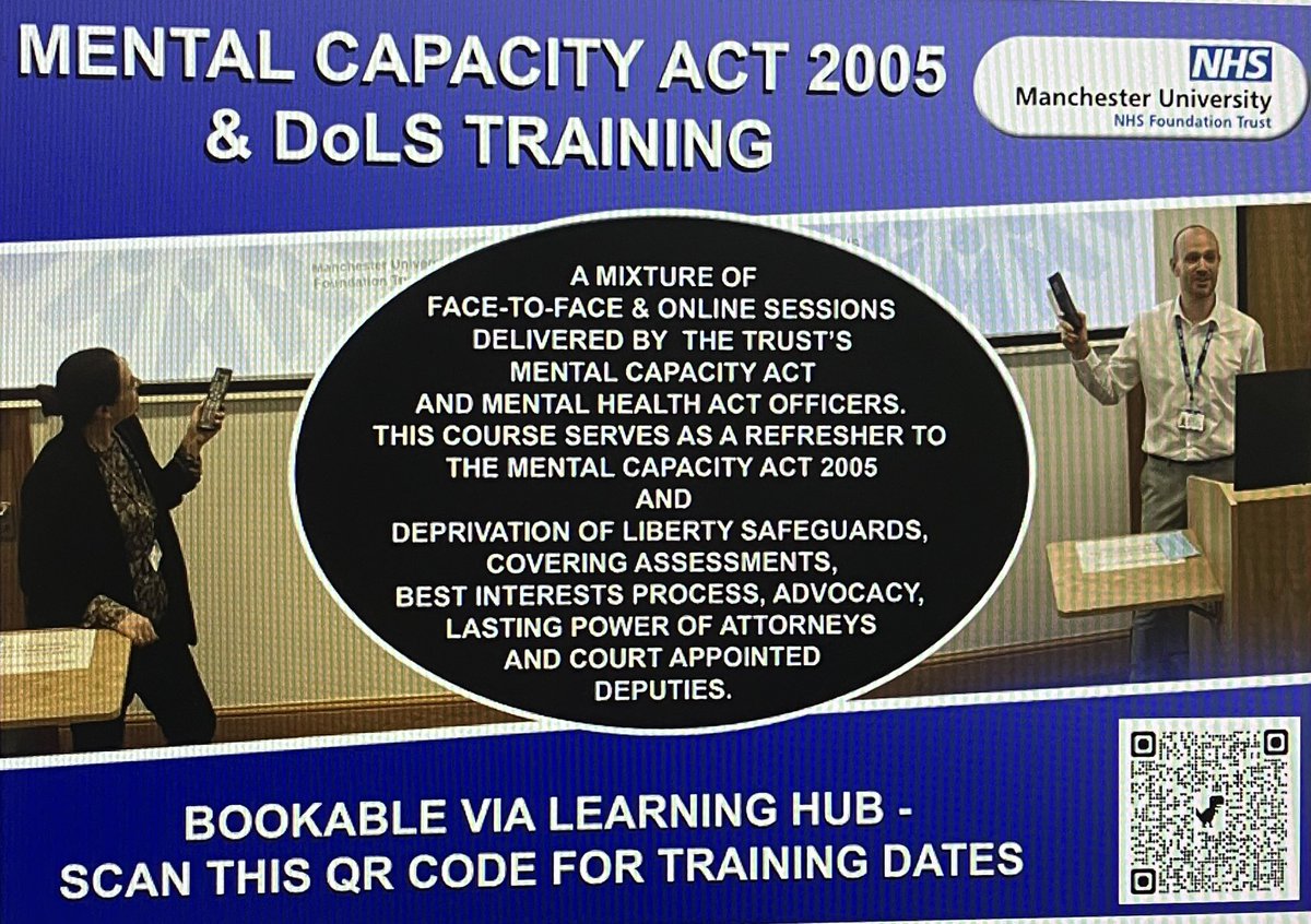 NicBDixon's tweet photo. Mental Capacity Act 2005 and DoLs Training is available to book on via the learning hub! Training is facilitated by our Mental Health Act / Mental Capacity Act Officers. 2 hour session for all staff to access ! @SafeguardingT @ChloePowellSGA https://t.co/dyiJmIf6lP