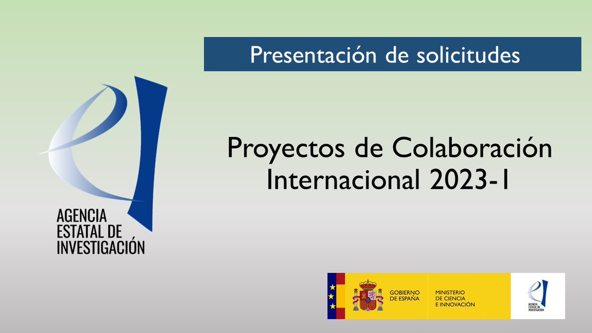 ℹ️ Hoy abrimos el plazo de presentación de solicitudes para la convocatoria de Proyectos de Colaboración Internacional PCI2023-1.
🗓️ Hasta el 4 de Mayo. 
Ficha de la convocatoria ➡️ bit.ly/3GT7ekR