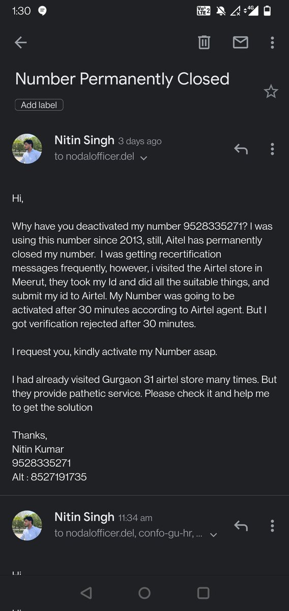 nitinanilsingh's tweet photo. @Airtel_Presence @airtelindia @TRAI @jagograhakjago @VittalGopal @TRAI @jagograhakjago https://t.co/gJc4MGmTwQ