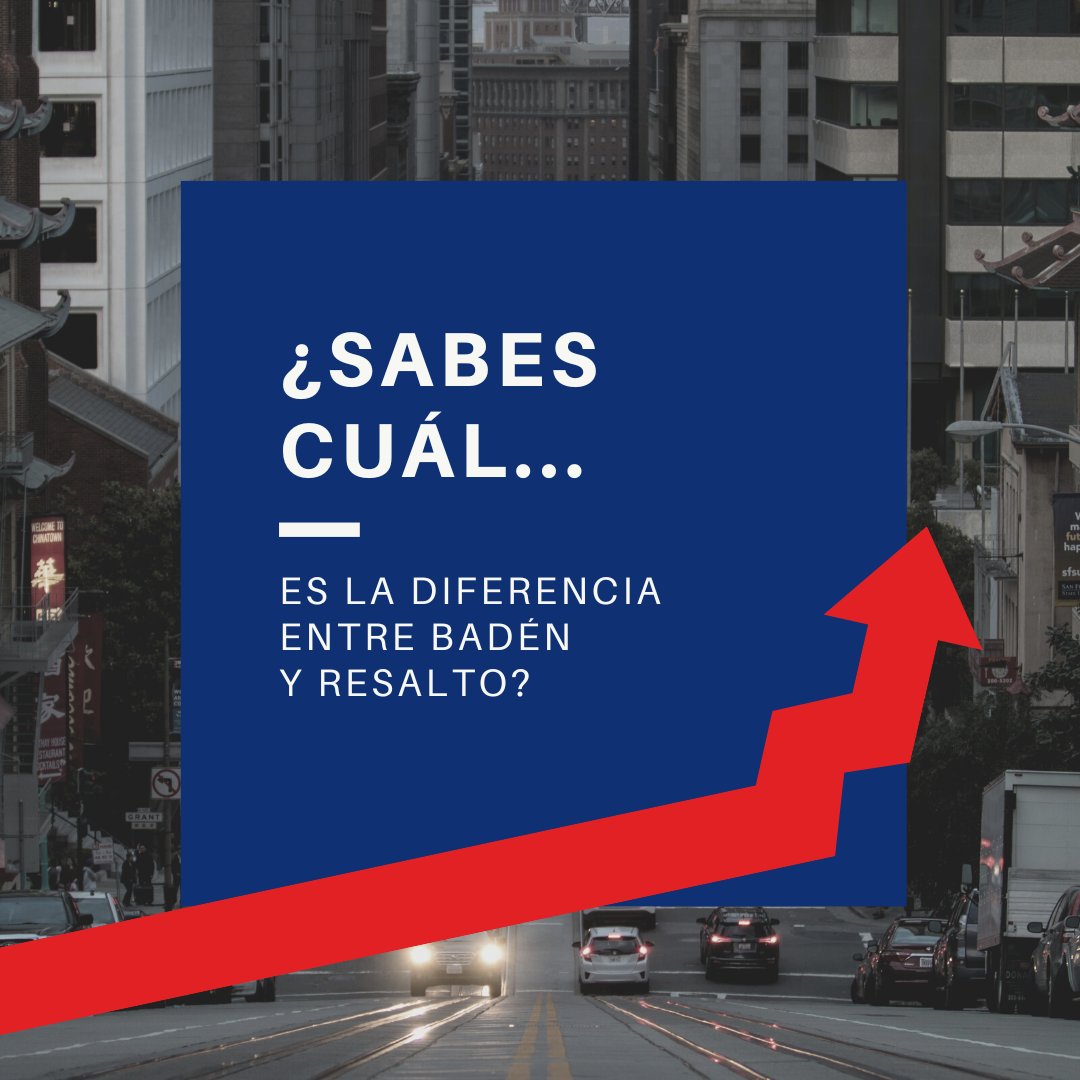 afasemetra's tweet photo. ¿Sabes cuál es la diferencia entre badén y resalto?
Mientras que un #badén es una depresión en la vía, el #resalto es una inclinación hacia arriba de la misma.
Sin embargo, la función de ambos es la reducción de la #velocidad de los #vehículos 🚗 https://t.co/HL8woFyZtG