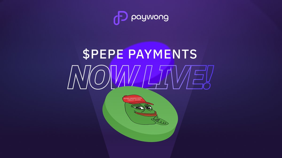 paywongcom's tweet photo. You can now pay and get paid in $PEPE with @paywongcom 🐸 @pepecoineth 
.
.
#memecoins #PepeCoin #cryptocurrencies https://t.co/m4Cjyeh936