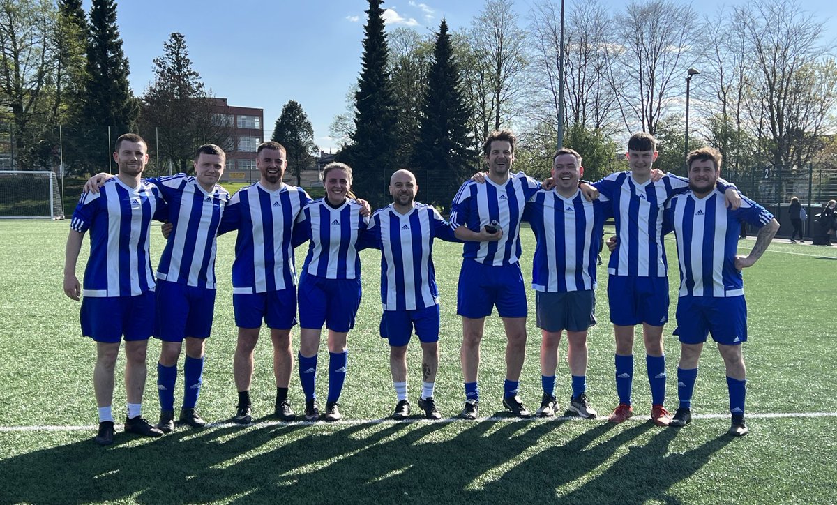 SMAwider's tweet photo. Well done to all involved in our S6 V Staff game yesterday @StMungosAcademy 🎉 After a closely fought match, the score eventually ended 6-3 to our S6 team! ⚽️ https://t.co/4LOxDKkUCq