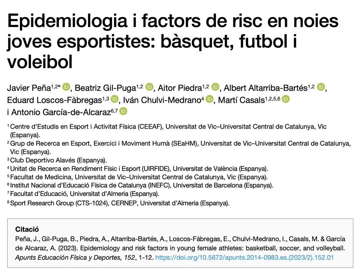 sonar_injuries's tweet photo. OBSERVATORI! 📝
Primer estudi @SONAR.injuries🚨🚨

Voleu saber quina és la situació lesiva actual en noies joves esportistes a Catalunya? @uvic_ceeaf @uvic_seahm 

No perdeu més temps‼️https://t.co/eGIjw6C785 https://t.co/a7lfJqiogG