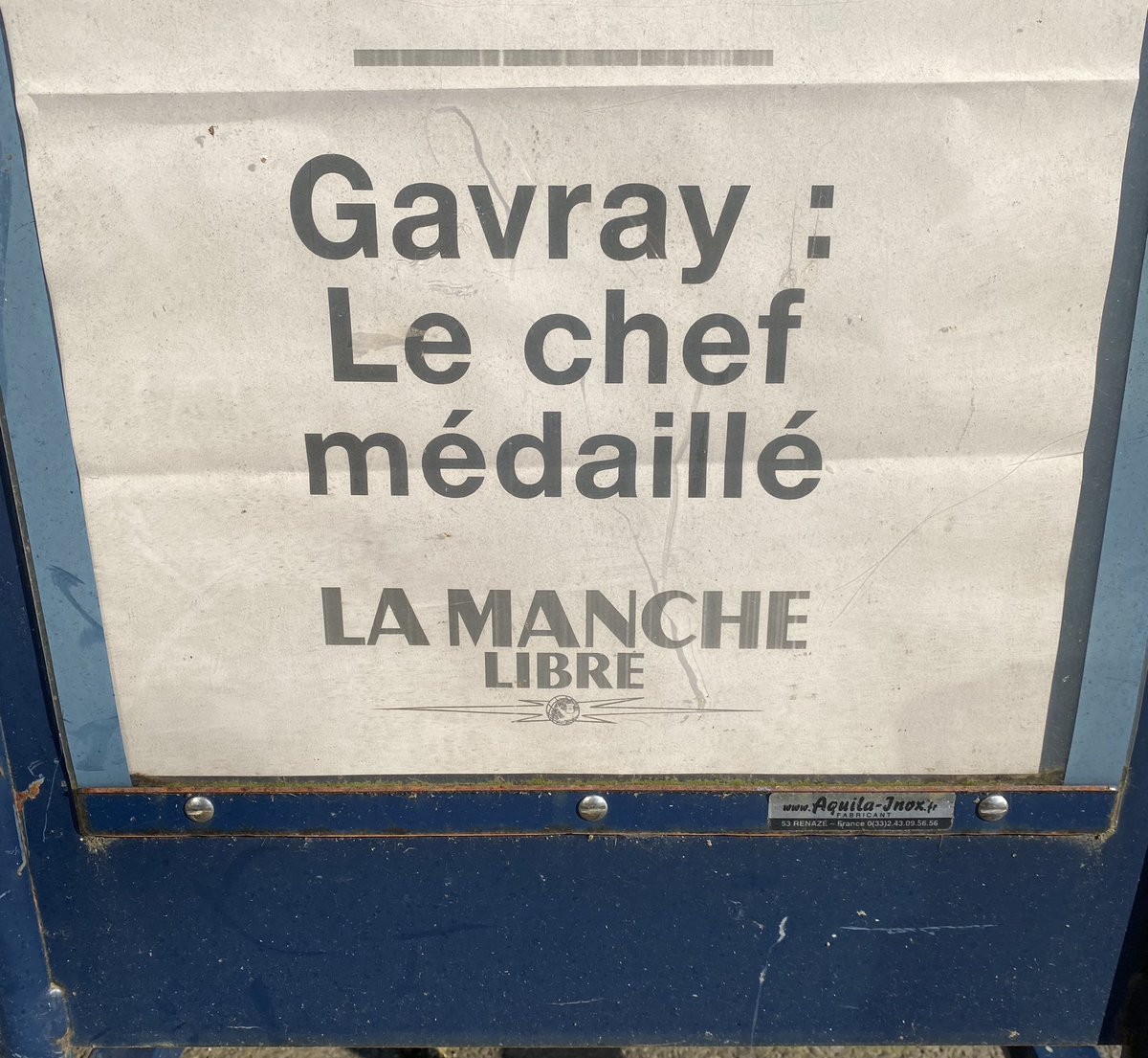 Chef_e_heusser's tweet photo. #bonjourtwitter Ce matin dans @lamanchelibre  #chef #granville #lamanche #afmr @FERRANDIParis @MicheleLaroque #gavray #AFP https://t.co/X2jglsWAST