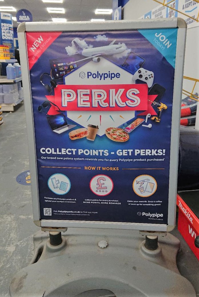 PolypipeTrade's tweet photo. Shoutout to @Jewson Oban for putting #PolypipePerks in the spotlight!
If you're a Sole Trader or Small Business using Polypipe products, it's a no-brainer...
Points can be redeemed on anything from a coffee to a travel voucher & more! ☕️📺✈️
👉 https://t.co/293R0lSnhc https://t.co/rfMcX2ChPa