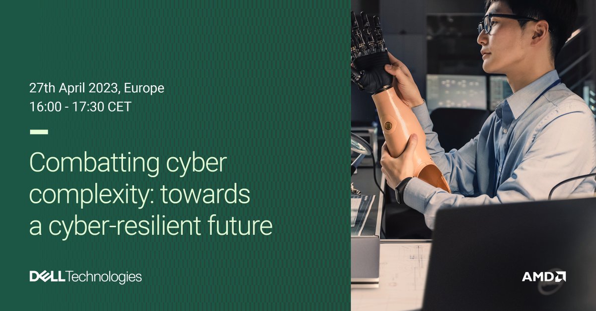 Senior IT and business leaders will come together on April 27 for a virtual event, hosted by #DellTech and #AMD, to discuss end-to-end approaches to cybersecurity that provide more visibility across a complex and fragmented ecosystem.  dell.to/402Nams #ConnectedCIO