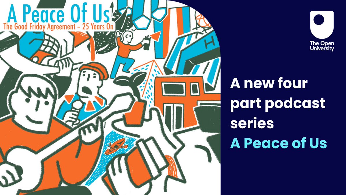 OUBelfast's tweet photo. 🎙️Our #GFA25 podcast is now LIVE! @jordken hosts ‘#APeaceofUs where voices beyond politics explore the Good Friday Agreement’s impact on community, arts, music &amp; sport in NI. Listen to all 4 episodes here or on your favourite platform. https://t.co/N5IslSboPv #APeaceofUs https://t.co/kDwwgGvTuK
