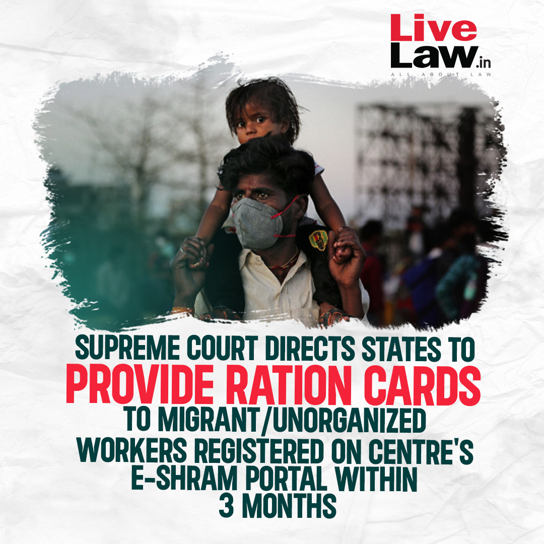 The Supreme Court of India on Thursday directed state governments to grant ration cards to migrant or unorganized workers who do not have them but are registered on the centre's e-Shram portal, within three months
Read more: lnkd.in/g6MjyvQ8
#SupremeCourt  #migrantworkers