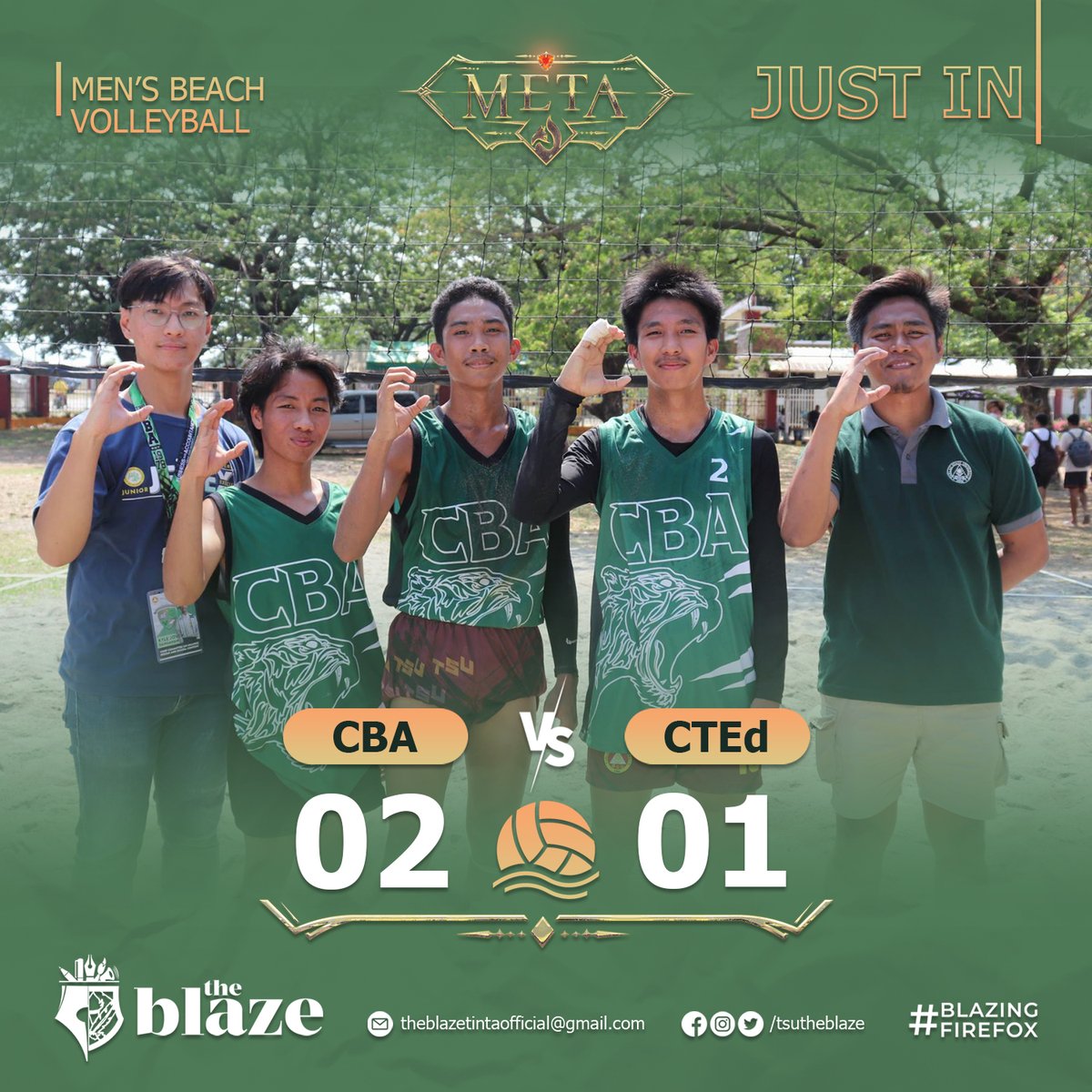 tsutheblaze's tweet photo. 𝐉𝐔𝐒𝐓 𝐈𝐍 | CBA Green Tigers break CTED Golden Eagles' wings, secures Gold. https://t.co/hU5sGjkXbq